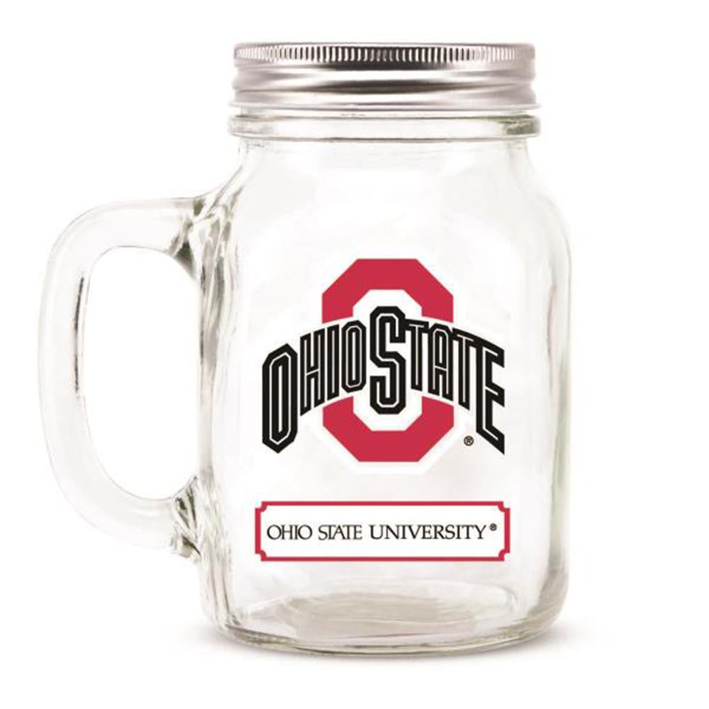 Ohio State Buckeyes NCAA Mason Jar Glass With Lid