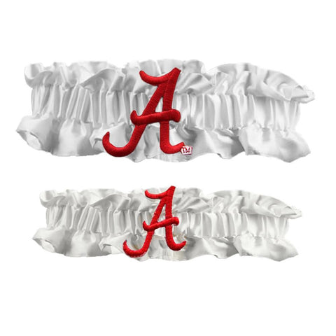 Alabama Crimson Tide NCAA Garter Set One to Keep One to Throw (White-White)