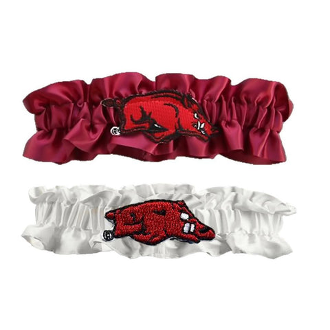 Arkansas Razorbacks NCAA Garter Set One to Keep One to Throw (Maroon-White)