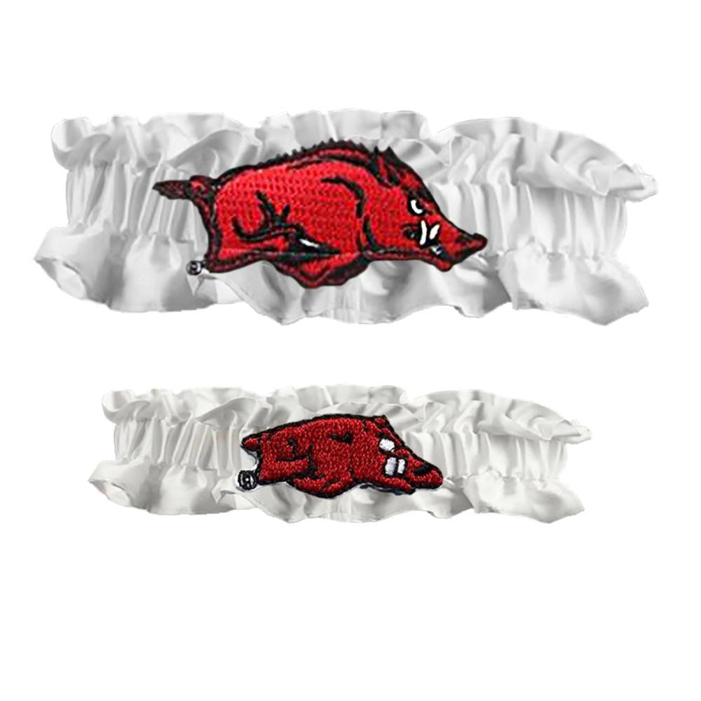 Arkansas Razorbacks NCAA Garter Set One to Keep One to Throw (White-White)