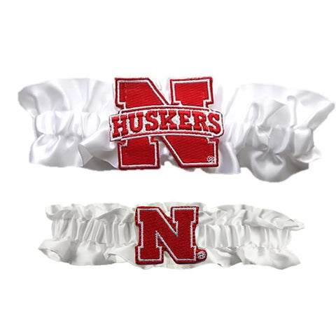 Nebraska Cornhuskers NCAA Garter Set One to Keep One to Throw (White-White)