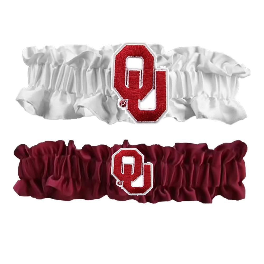 Oklahoma Sooners NCAA Garter Set One to Keep One to Throw (White-Maroon)