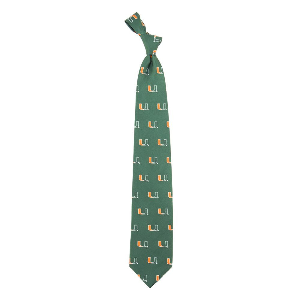 Miami Hurricanes NCAA Prep Mens Silk Tie