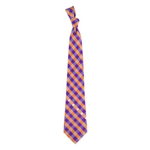 Clemson Tigers NCAA Check Poly Necktie