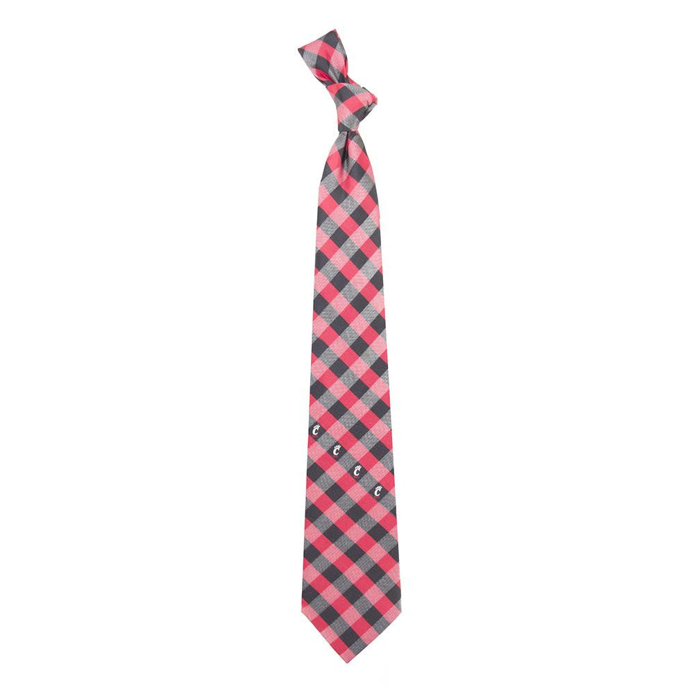 Cincinnati Reds MLB Check Woven Poly Mens Tie