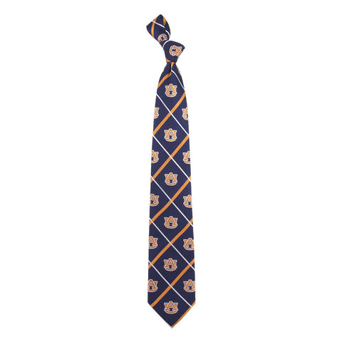 Auburn Tigers NCAA Silver Line Woven Silk Mens Tie