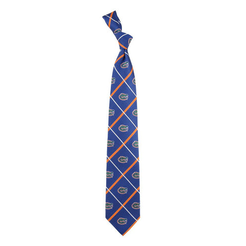 Florida Gators NCAA Silver Line Woven Silk Mens Tie