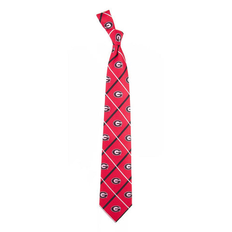 Georgia Bulldogs NCAA Silver Line Woven Silk Mens Tie