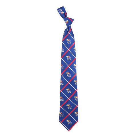 Kansas Jayhawks NCAA Silver Line Woven Silk Mens Tie