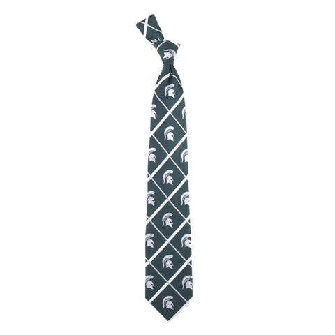 Michigan State Spartans NCAA Silver Line Woven Silk Mens Tie