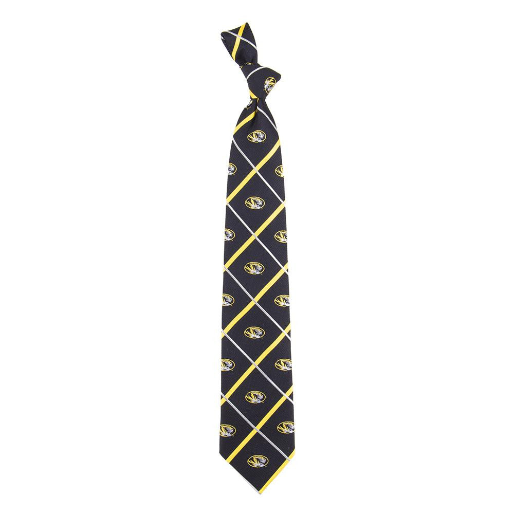 Missouri Tigers NCAA Silver Line Woven Silk Mens Tie