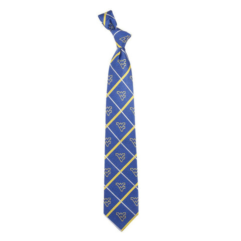 West Virginia Mountaineers NCAA Silver Line Woven Silk Mens Tie