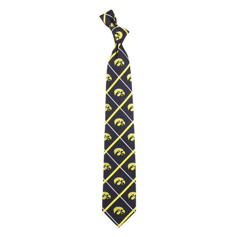 Iowa Hawkeyes NCAA Silver Line Woven Silk Mens Tie