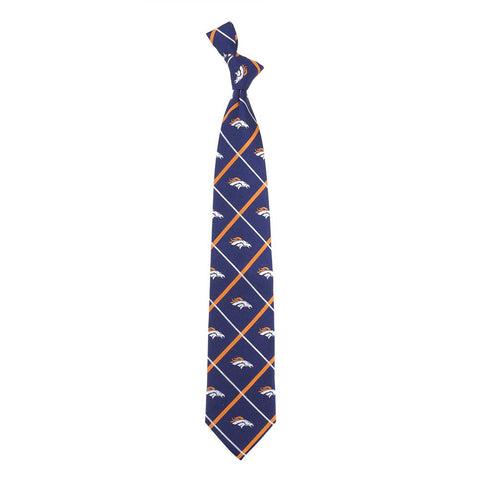 Denver Broncos NFL Silver Line Woven Silk Mens Tie