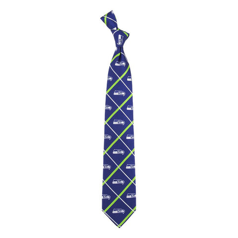 Seattle Seahawks NFL Silver Line Woven Silk Mens Tie