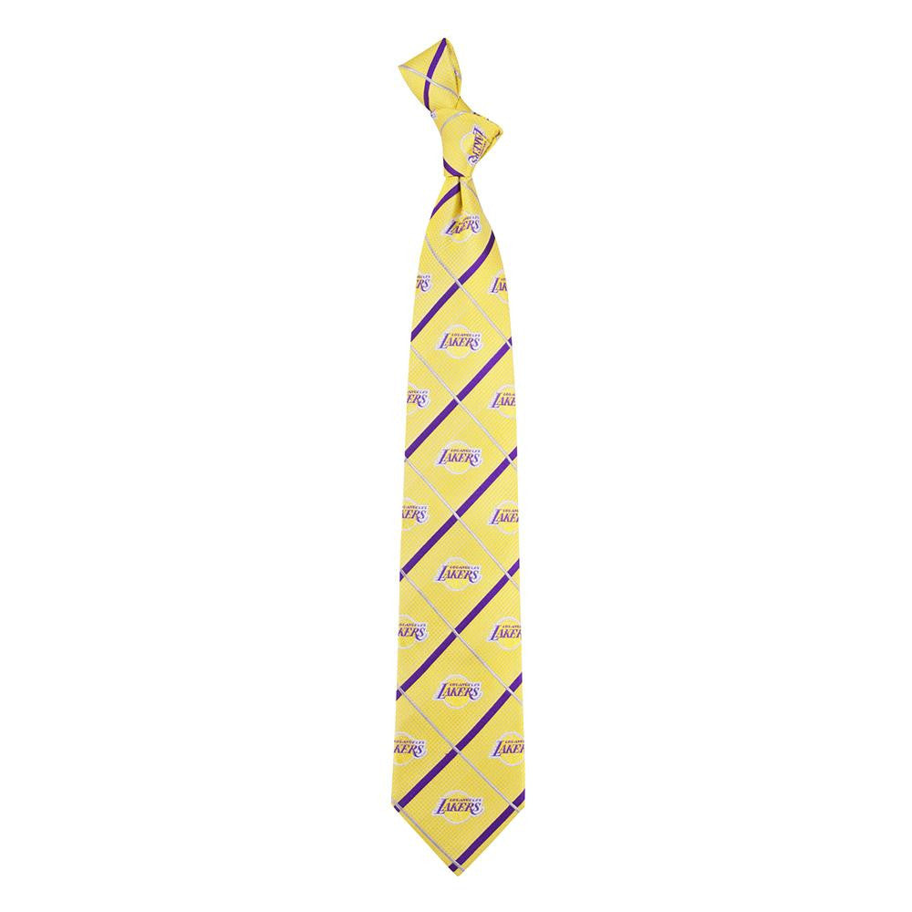 Los Angeles Lakers NBA Silver Line Woven Silk Mens Tie