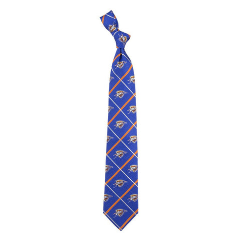 Oklahoma City Thunder NBA Silver Line Woven Silk Mens Tie