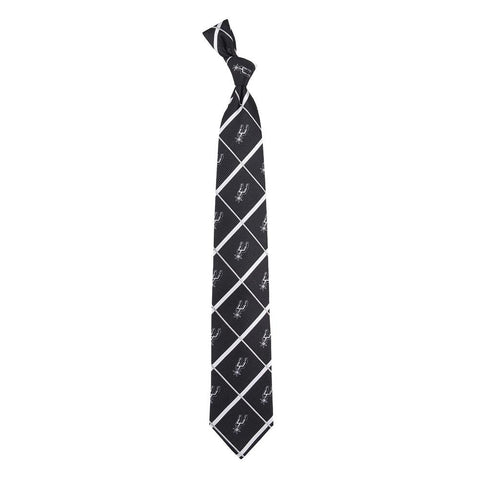 San Antonio Spurs NBA Silver Line Woven Silk Mens Tie