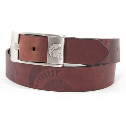 Michigan State Spartans NCAA Men's Embossed Leather Belt