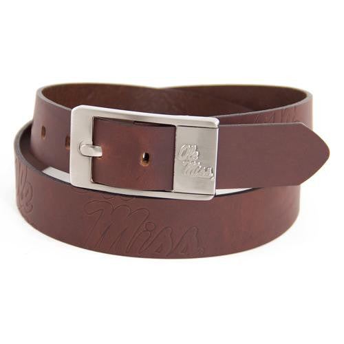 Mississippi Rebels NCAA Brandish Leather Belt Size 38