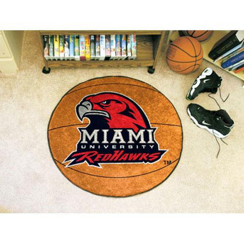 Miami Ohio Redhawks NCAA Basketball Round Floor Mat (29)