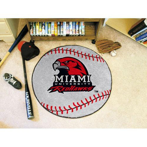 Miami Ohio Redhawks NCAA Baseball Round Floor Mat (29)