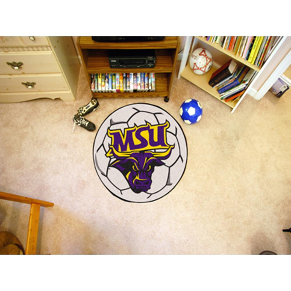 Minnesota State Mankato Mavericks NCAA Soccer Ball Round Floor Mat (29)