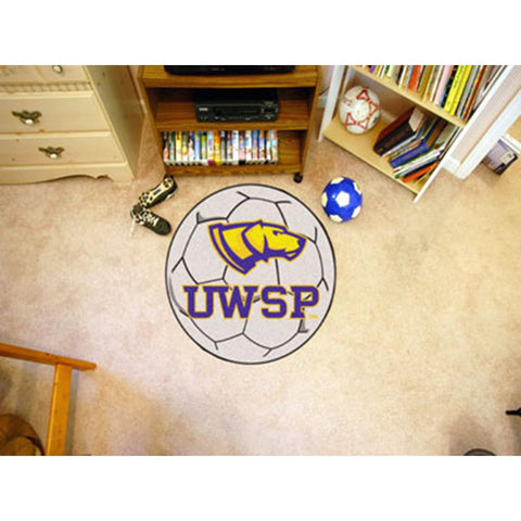 Wisconsin-Stevens Point Pointers NCAA Soccer Ball Round Floor Mat (29)