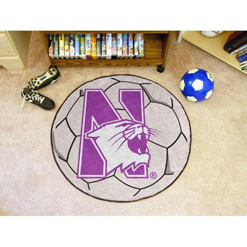 Northwestern Wildcats NCAA Soccer Ball Round Floor Mat (29)