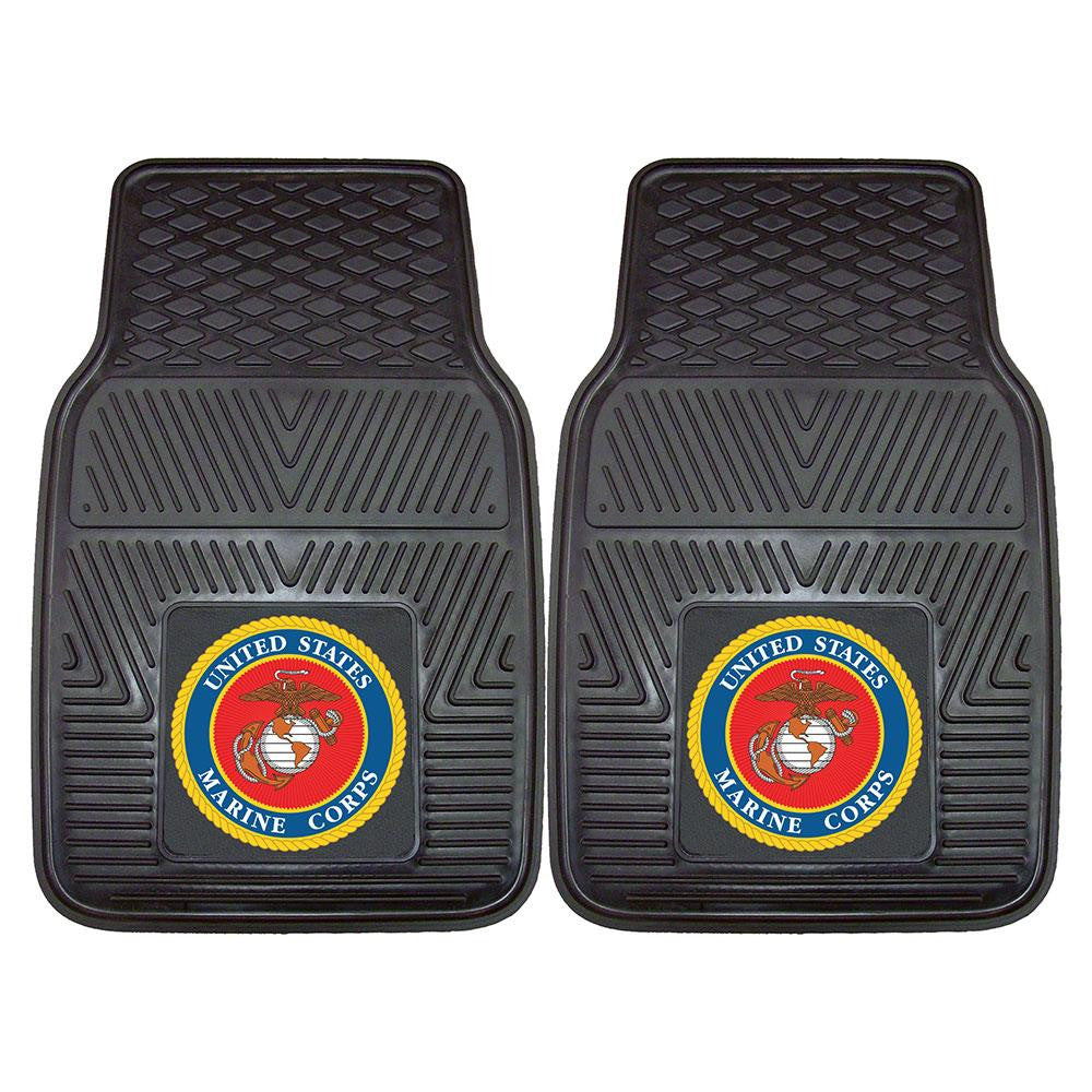 US Marines Armed Forces Heavy Duty 2-Piece Vinyl Car Mats (18x27)