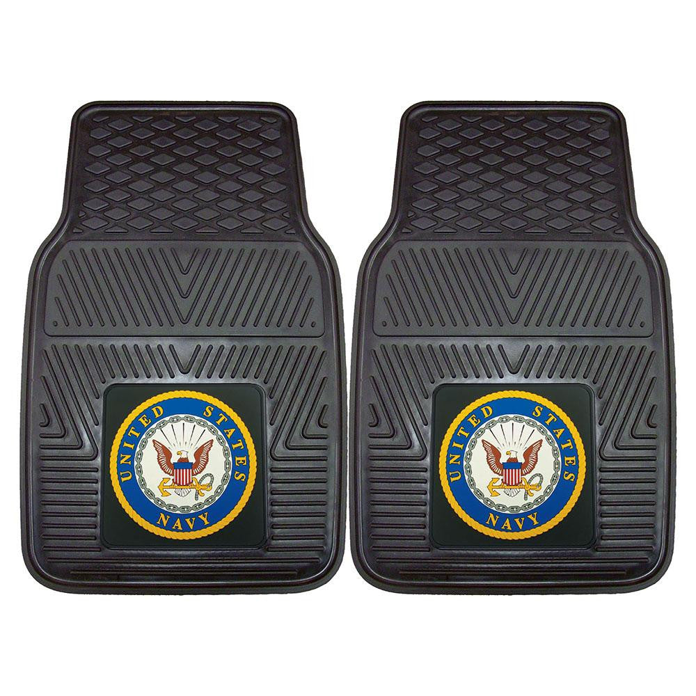 US Navy Armed Forces Heavy Duty 2-Piece Vinyl Car Mats (18x27)