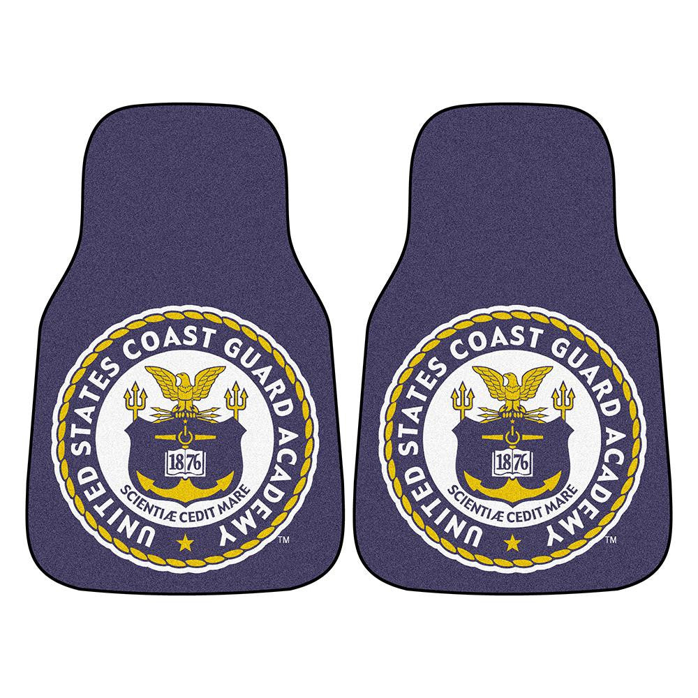 Coast Guard Bears NCAA 2-Piece Printed Carpet Car Mats (18x27)