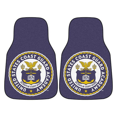 Coast Guard Bears NCAA 2-Piece Printed Carpet Car Mats (18x27)