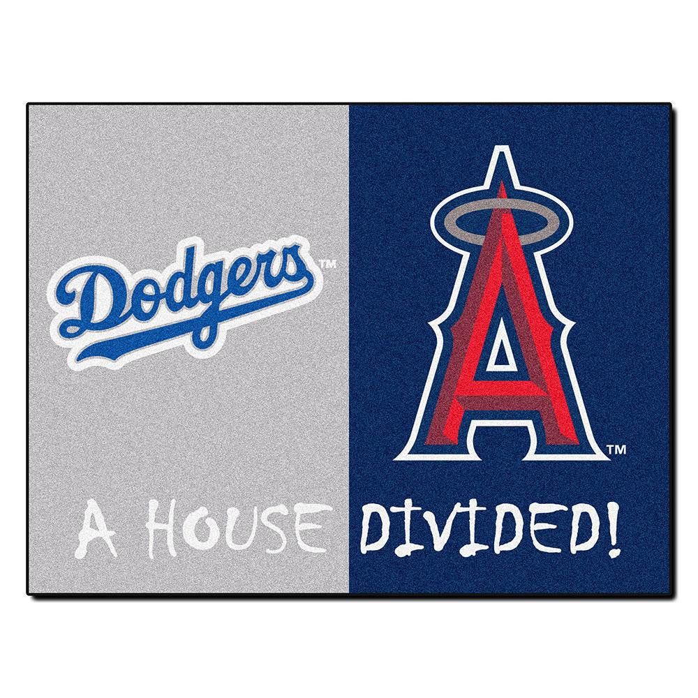 Dodgers - Angels  MLB House Divided NFL All-Star Floor Mat (34x45)