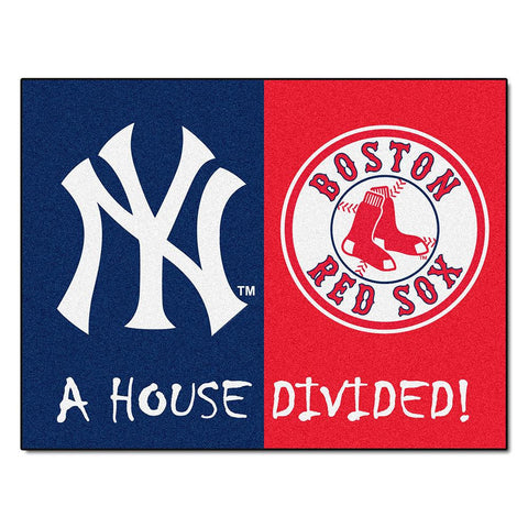 Yankees - Red Sox  MLB House Divided NFL All-Star Floor Mat (34x45)