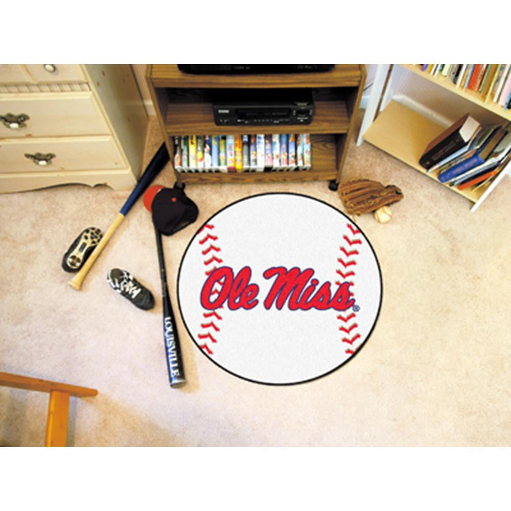 Mississippi Rebels NCAA Baseball Round Floor Mat (29)