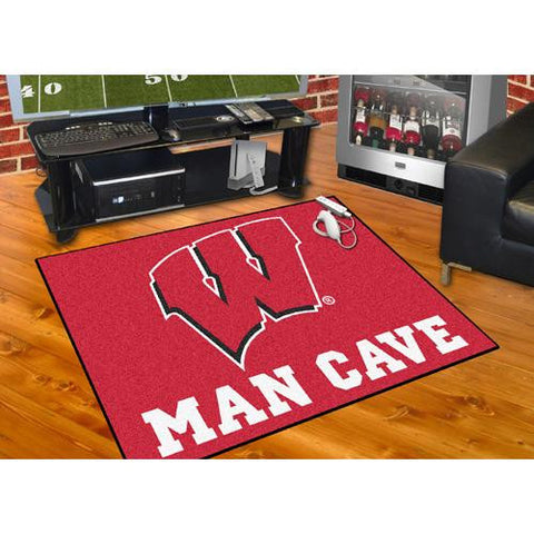 Wisconsin Badgers NCAA Man Cave All-Star Floor Mat (34in x 45in)