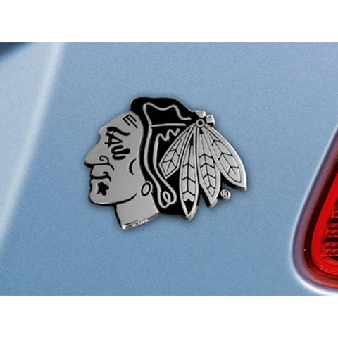 Chicago Blackhawks NHL Chrome Car Emblem (2.3in x 3.7in)