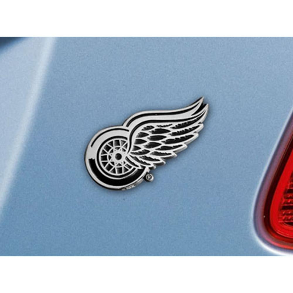 Detroit Red Wings NHL Chrome Car Emblem (2.3in x 3.7in)