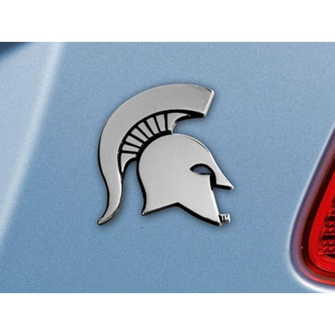 Michigan State Spartans NCAA Chrome Car Emblem (2.3in x 3.7in)