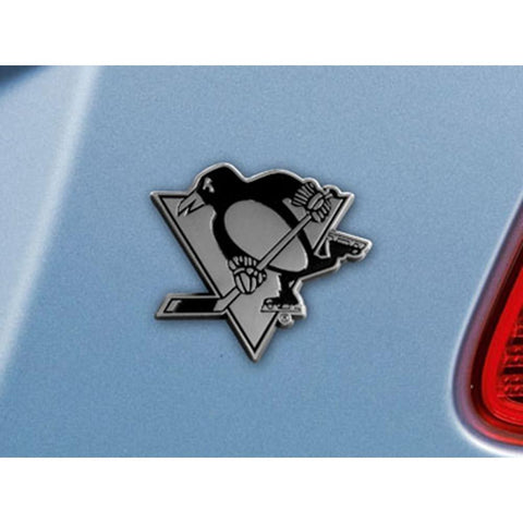 Pittsburgh Penguins NHL Chrome Car Emblem (2.3in x 3.7in)