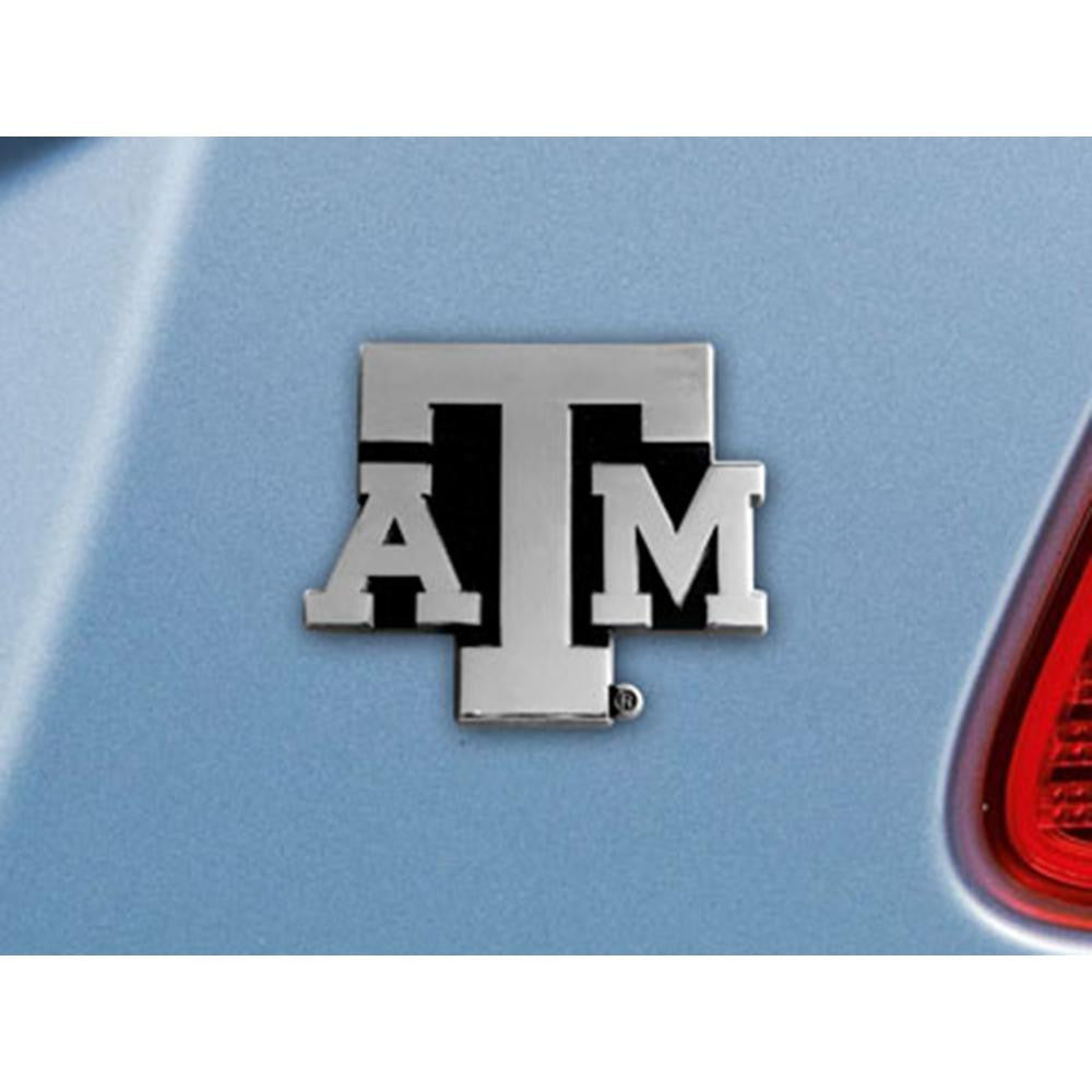 Texas A&M Aggies NCAA Chrome Car Emblem (2.3in x 3.7in)