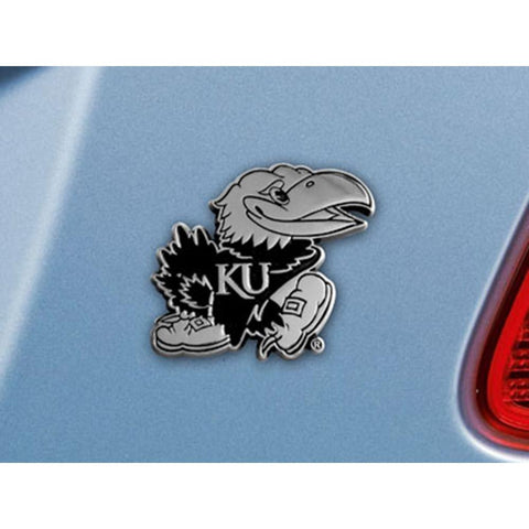 Kansas Jayhawks NCAA Chrome Car Emblem (2.3in x 3.7in)