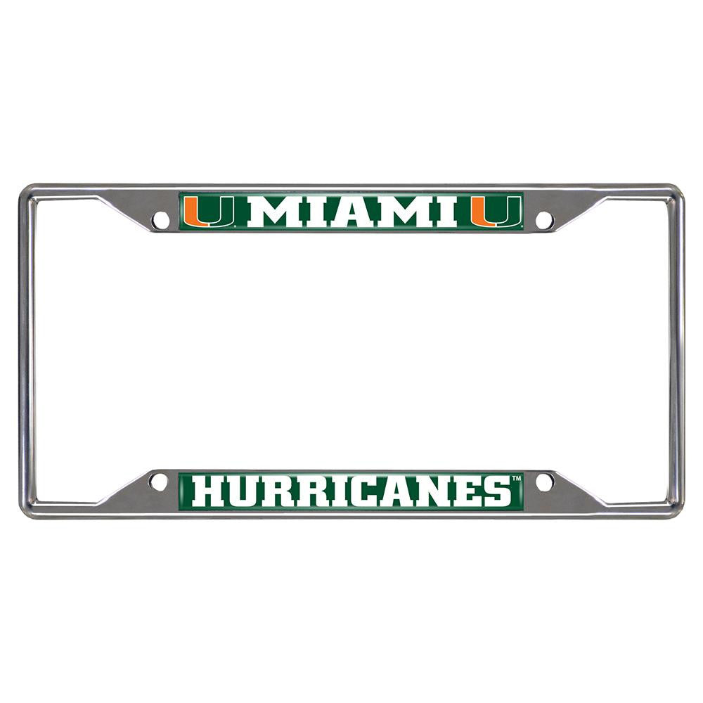 Miami Hurricanes NCAA Chrome License Plate Frame