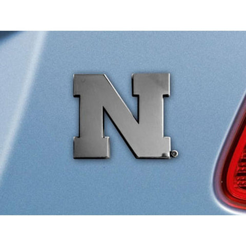 Nebraska Cornhuskers NCAA Chrome Car Emblem (2.3in x 3.7in)