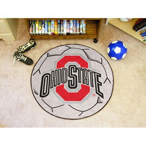 Ohio State Buckeyes NCAA Soccer Ball Round Floor Mat (29)