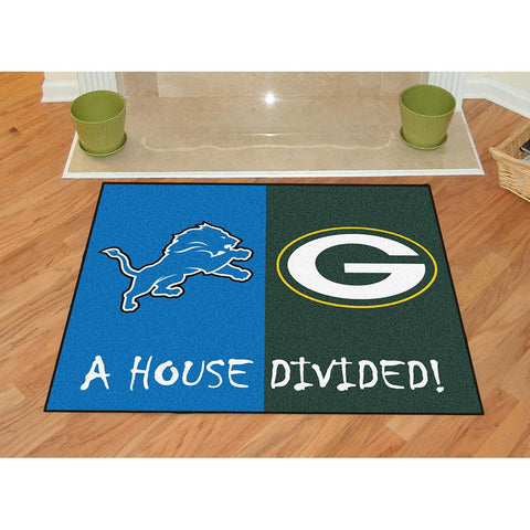 Detroit Lions-Green Bay Packers NFL House Divided NFL All-Star Floor Mat (34x45)