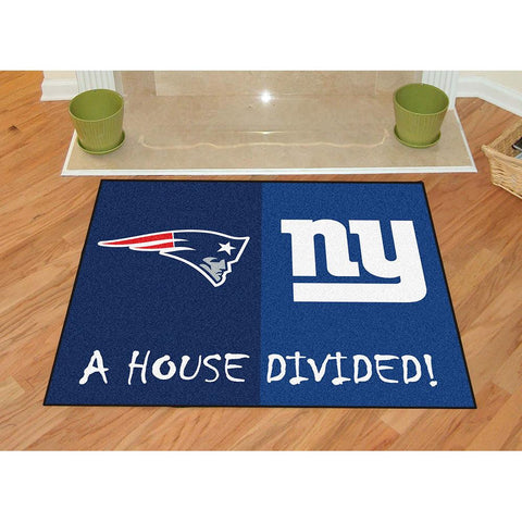 New England Patriots-New York Giants NFL House Divided NFL All-Star Floor Mat (34x45)