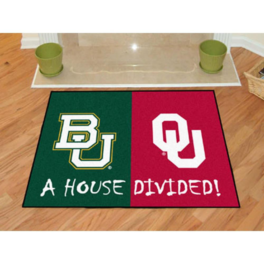 Baylor Bears-Oklahoma Sooners NCAA House Divided NFL All-Star Floor Mat (34x45)