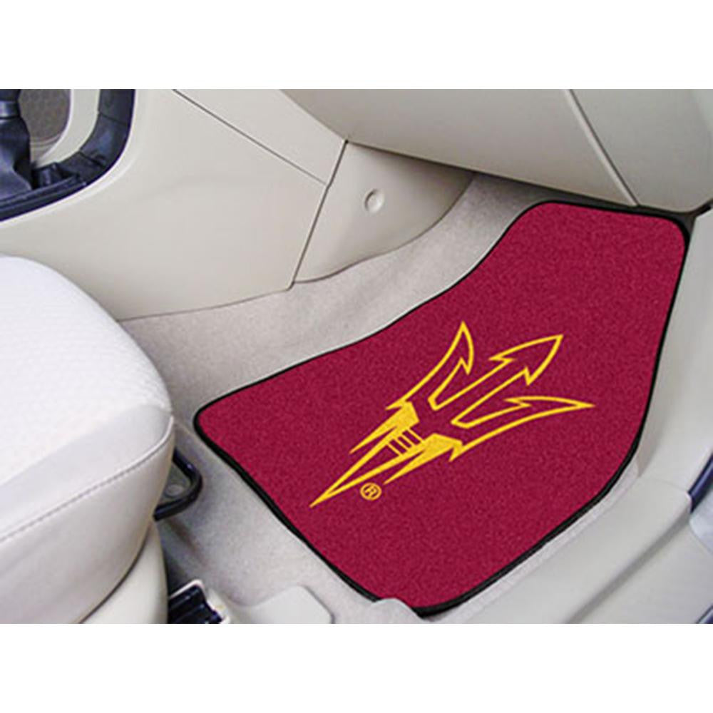 Arizona State Sun Devils NCAA 2-Piece Printed Carpet Car Mats (18x27)